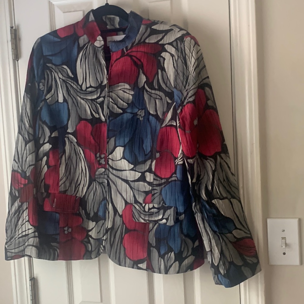 EUC lined alfred dunner front zippered jacket  12
